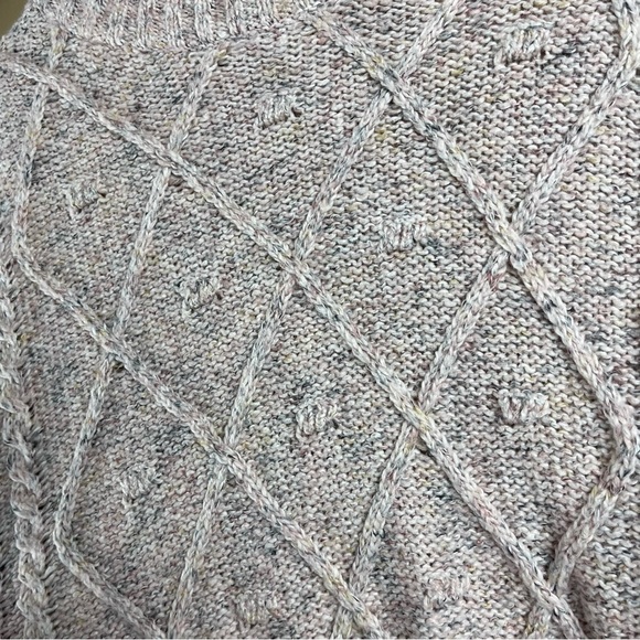 Juniors XL Confetti Cable Knit Sweater Blush Pink Neutral Time And Tru Holiday - Picture 7 of 10